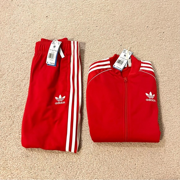 Adidas Originals Adicolor Superstar Track Jacket and pants Bundle Red size M - Picture 1 of 7
